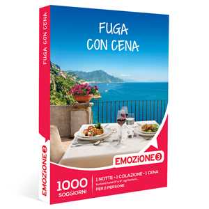 Idee regalo EMOZIONE3 - Fuga con cena - Cofanetto regalo - 1 notte con prima colazione e 1 cena per 2 persone Emozione3